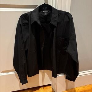 Athleta Cropped Button Down Long Sleeve Shirt